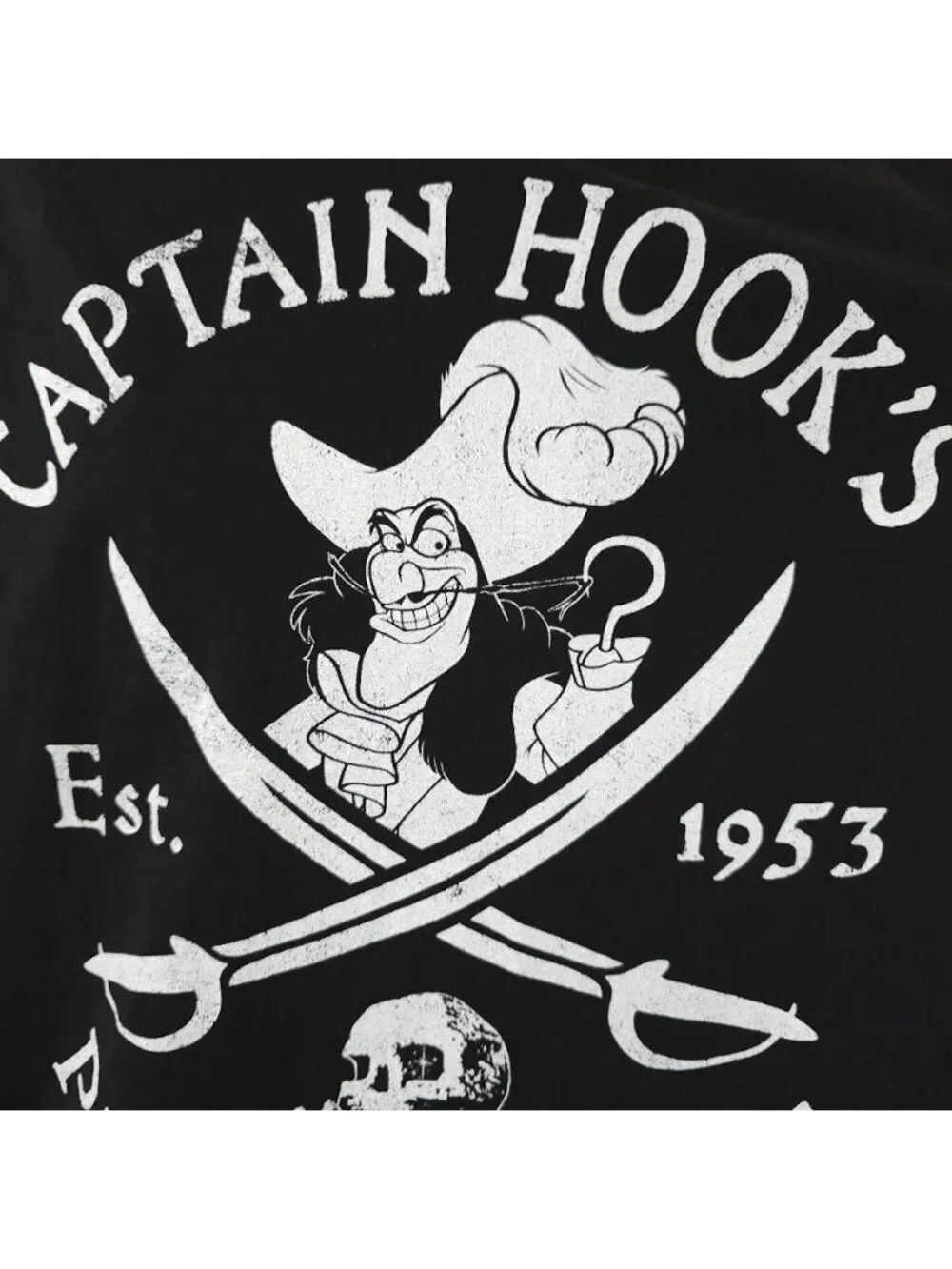 Captain Hook T Shirt Mens Size Large Black Pirate Crew Disney Villain Peter Pan